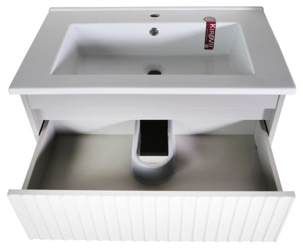 Тумба под раковину ASB-mebel Мирано 85 12272 без раковины, белый/серый